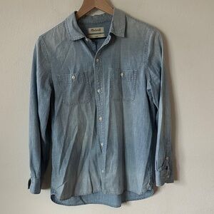 MADEWELL Chambray Denim Light Blue Shirt